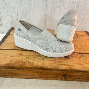 Skechers Gray Slip-On Wedge Shoes
